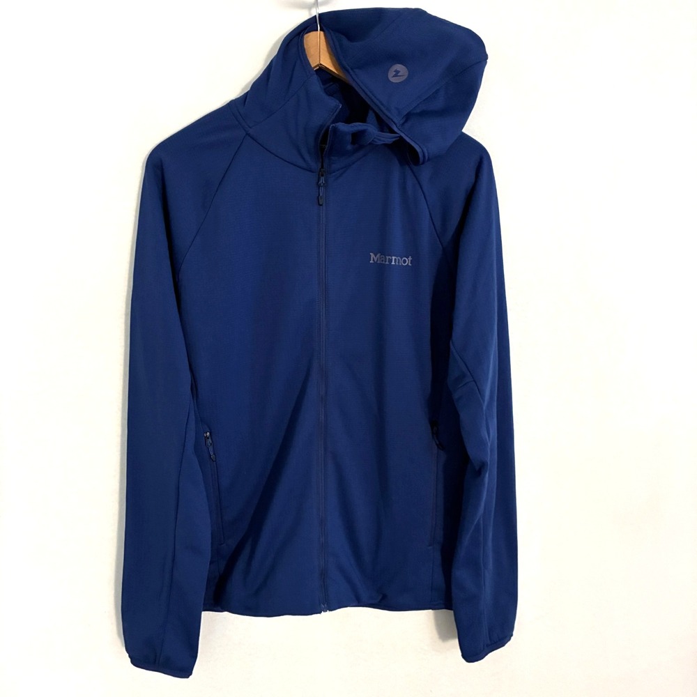 Marmot Leconte Full Zip Hooded Jacket Men's M Blue Outdoor Gorpcore M15383